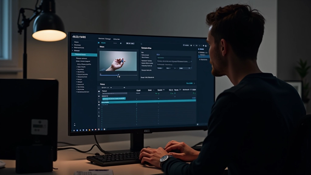 Computador profissional exibindo configurações de renderização e qualidade de vídeo em software de edição de animação